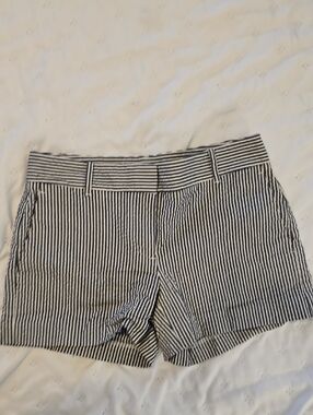 Striped Women's Cotton Blend Shorts in Black & White